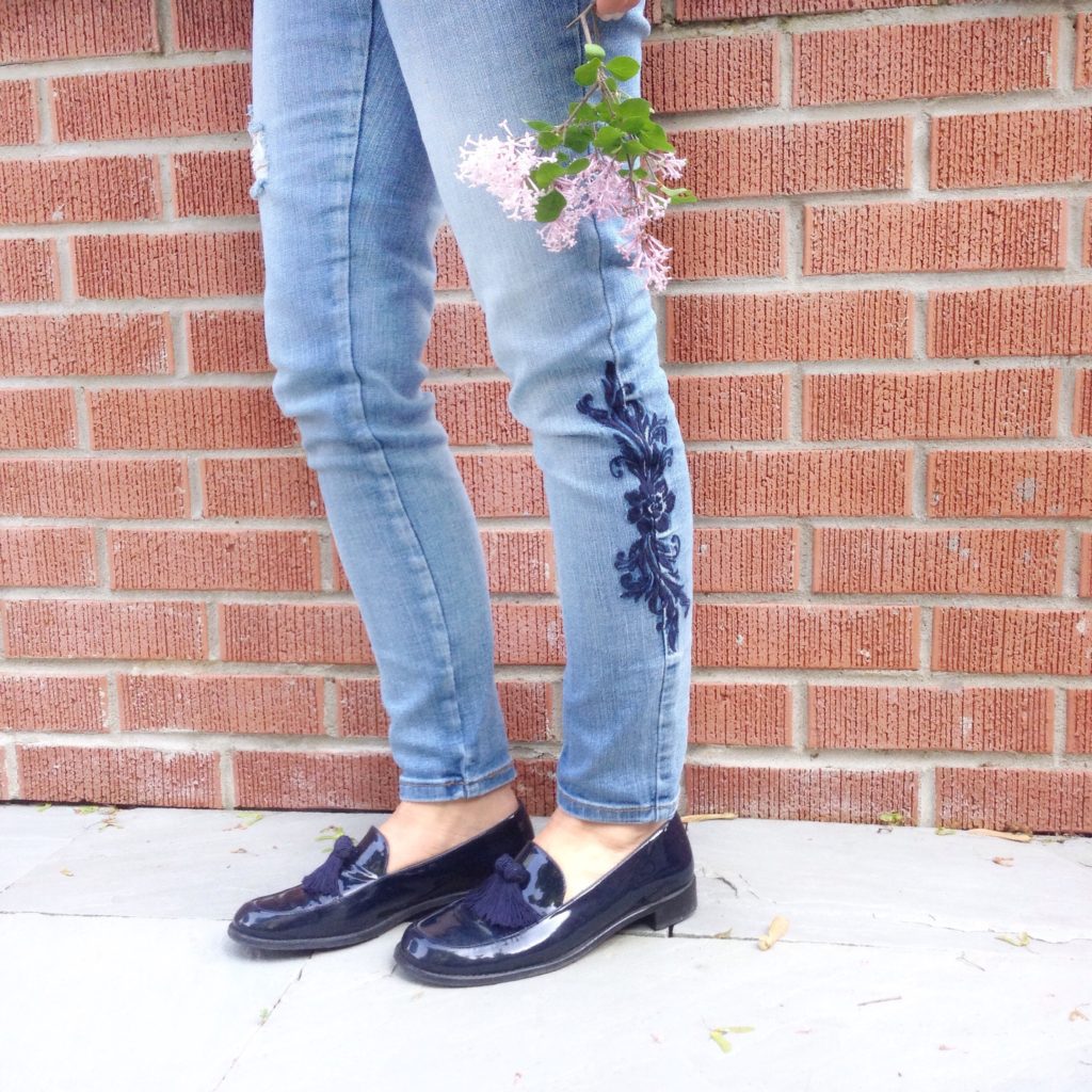 Floral Embroidered Jeans