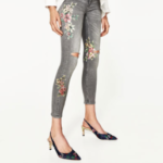 Zara - Floral Print Jeans