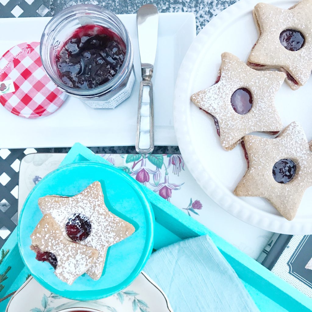 Linzer Cookies and Bonne Maman Black Cherry Spread