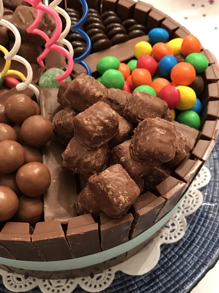 Chocolate Candy Box Cake Made With Kit Kat Border