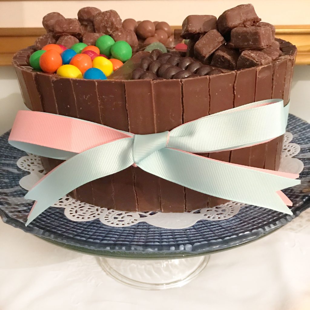 Chocolate Candy Box Cake Made With Kit Kat Border