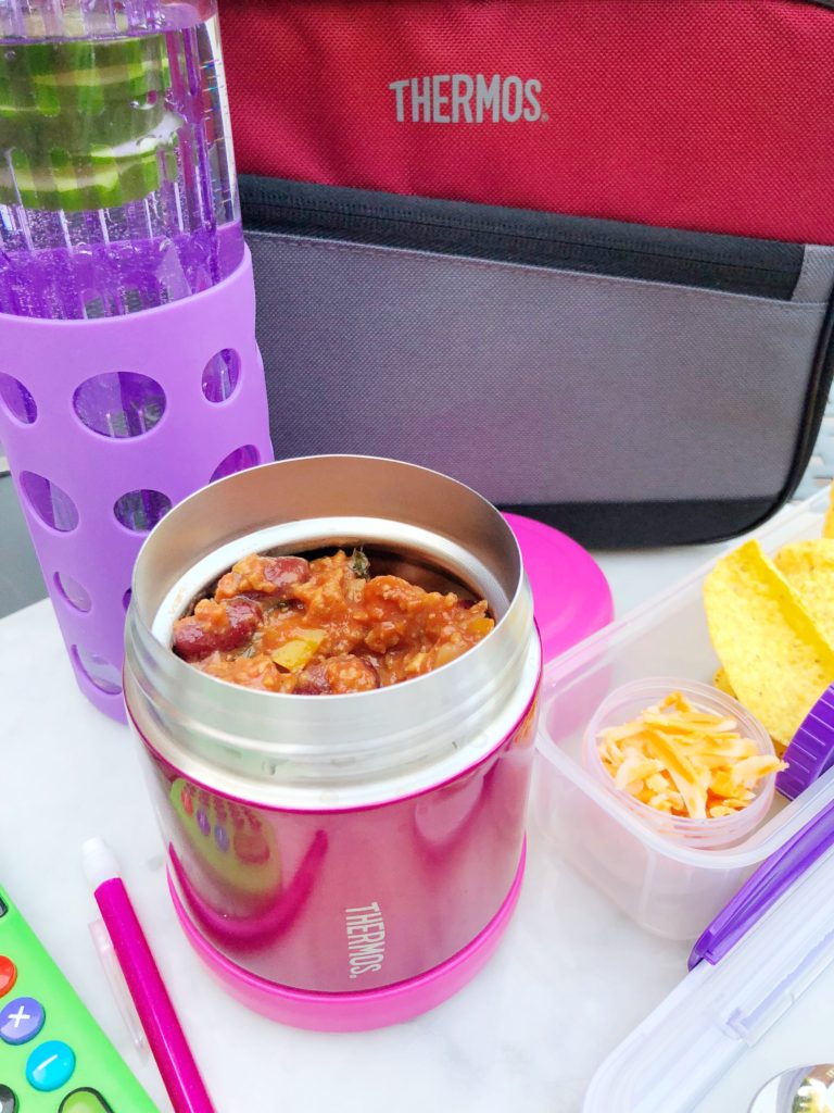 Hot lunch combo with Thermos + Locksy box for keeping chips intact