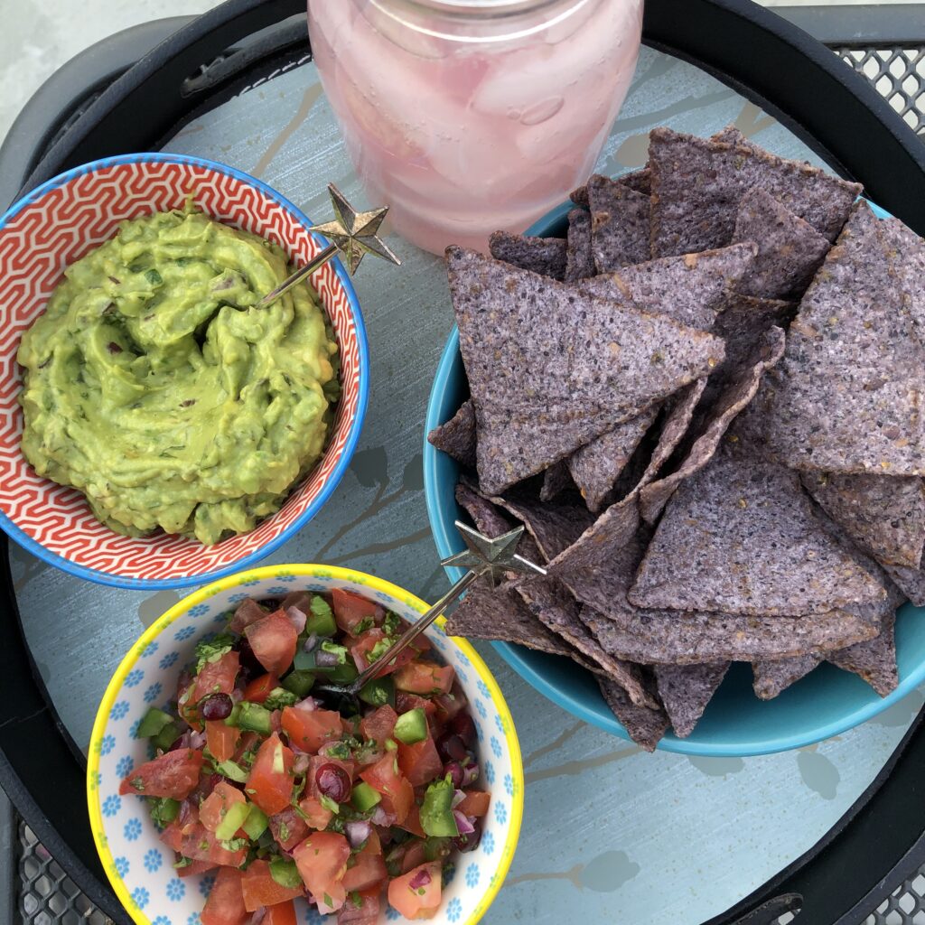 Guacamole Dip & Pomegranate Salsa