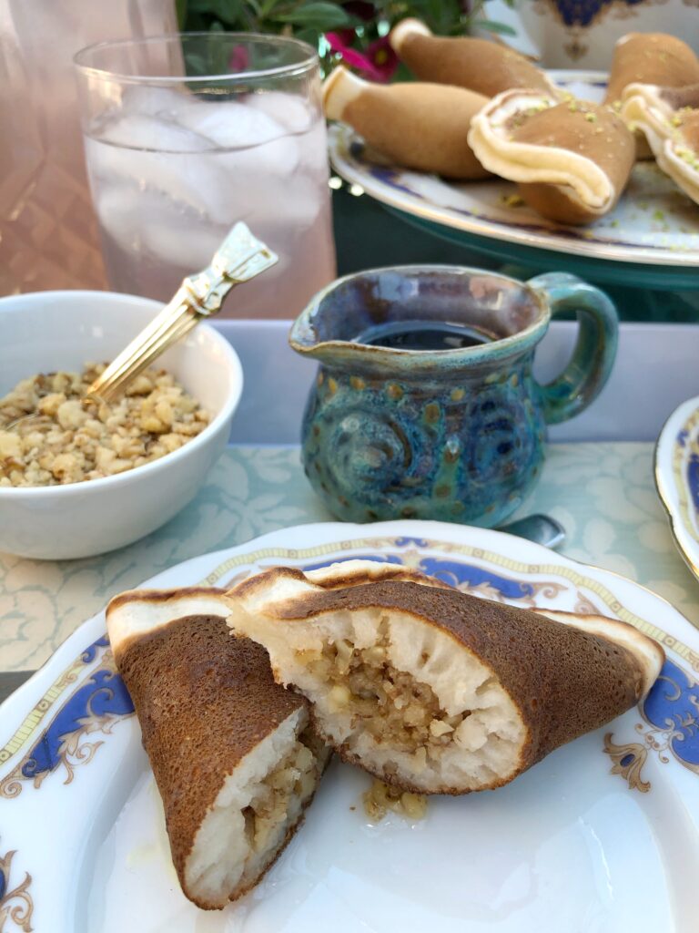 Qatayef Stuffed With Crushed Walnuts